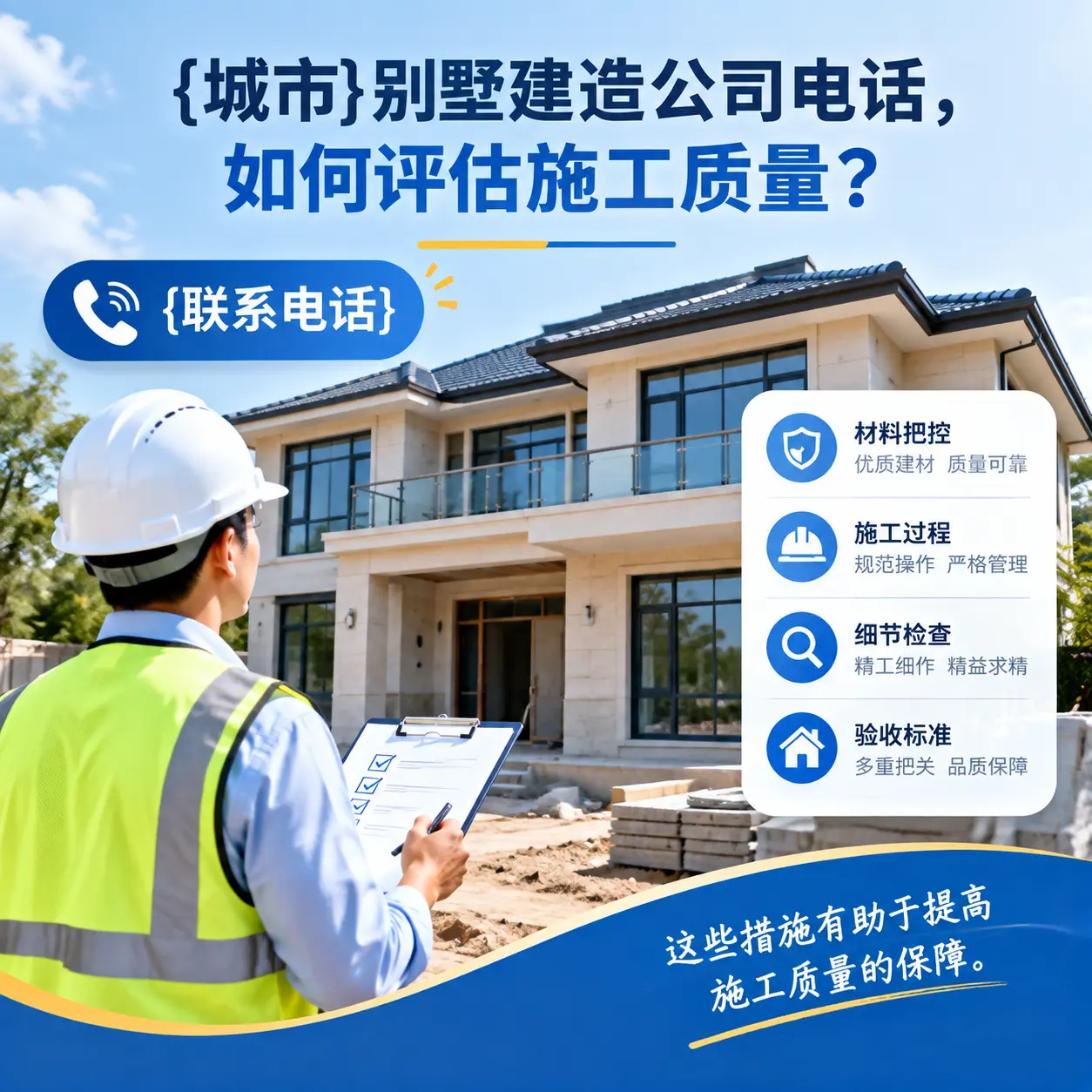 镇宁别墅建造公司电话,如何评估施工质量?