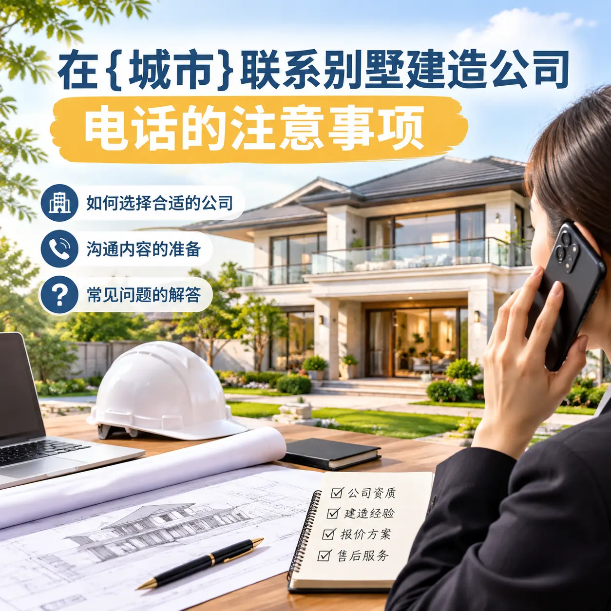 在镇宁联系别墅建造公司电话的注意事项